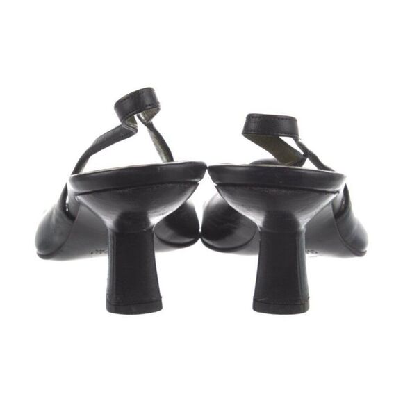 Gucci Authentic Black Olive Green Leather Medium Heel Sling Black Sandals 5 B - Picture 4 of 8